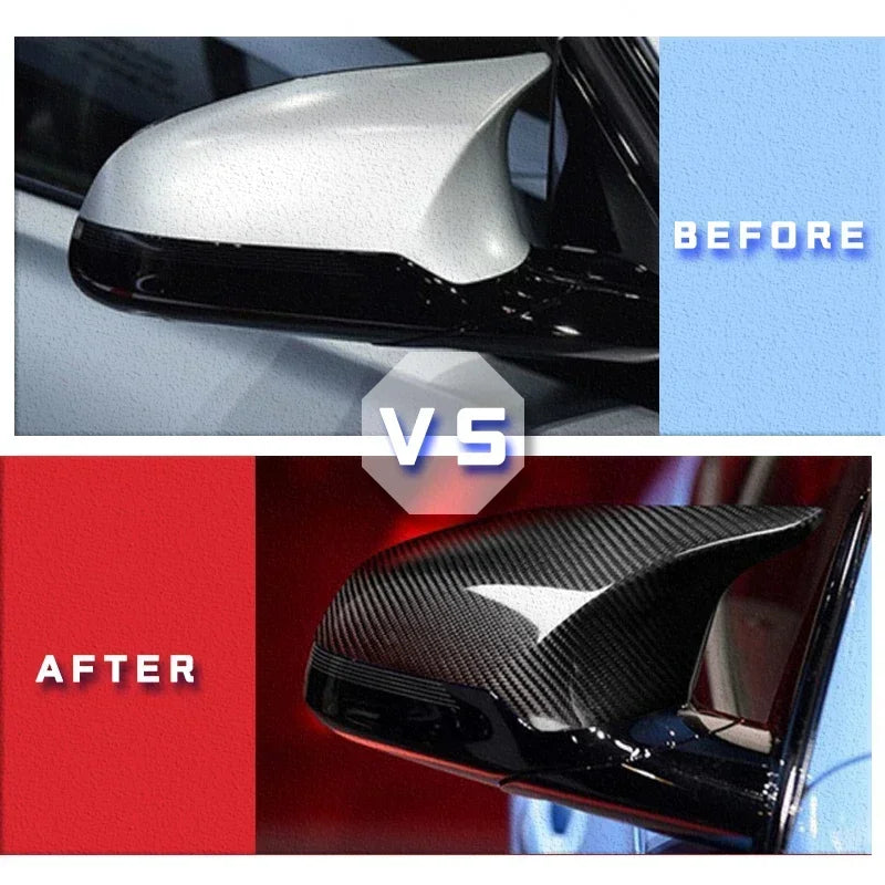 Carbon Fiber Side Wing Rearview Mirror Cover Cap For BMW M2 E87 18-21, M3 F80 M4 F82 14-20 Left Hand Drive