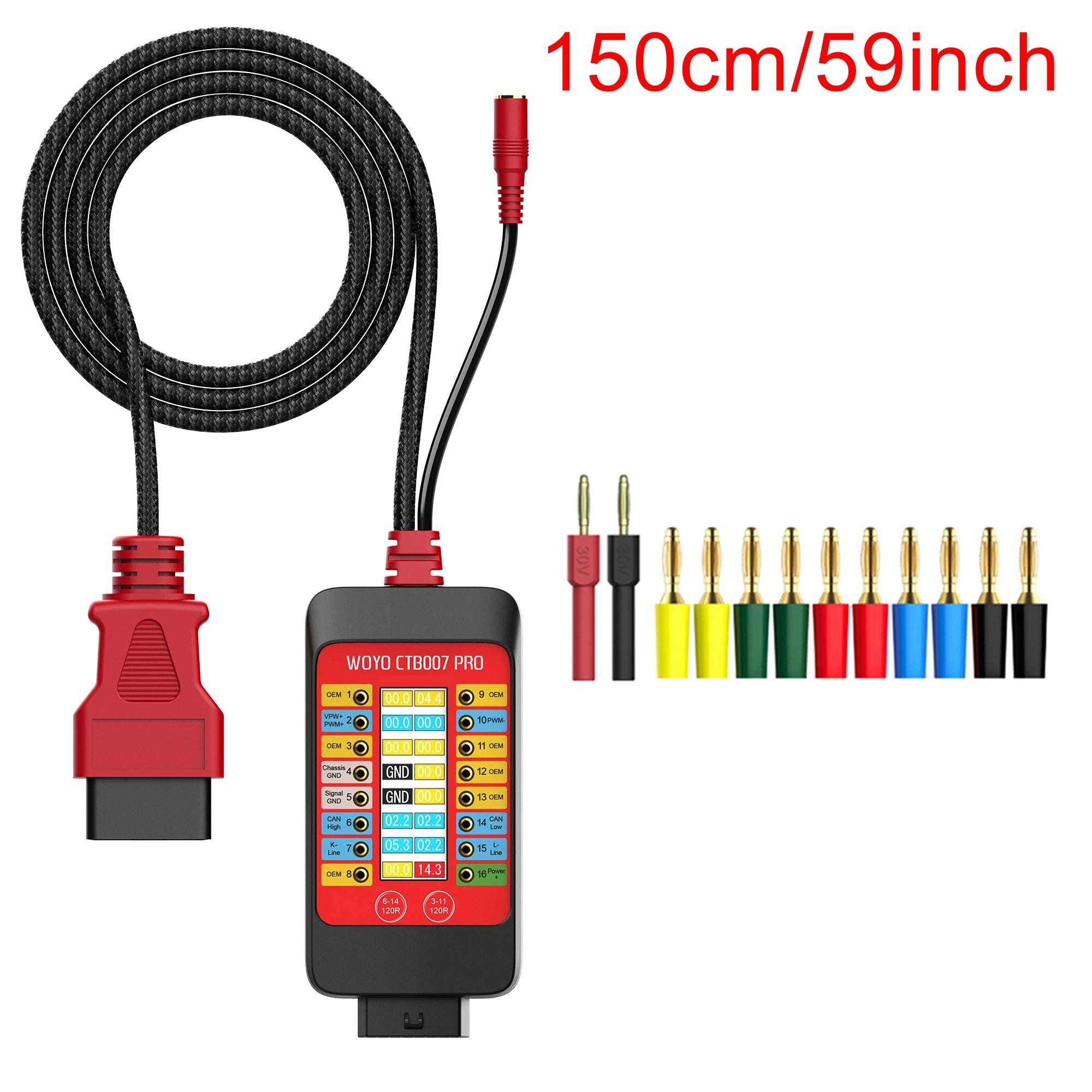 CTB007 PRO OBD2 Breakout Box with LCD Display 16PINs Vrms, ECU Testing on Bench with Built-in 120ohm Resistor, Diagnostic Tool