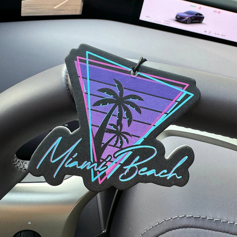 Miami Beach Bahamian Sea Breeze Scent (Romantic Flavor) Car Air Freshener, Wardrobe Air Freshener, Perfume, Rearview Mirror Decoration, Car Accessories Interior Pendant, Natural Fragrance Purifies the Air, Cartoon Toilet Sach