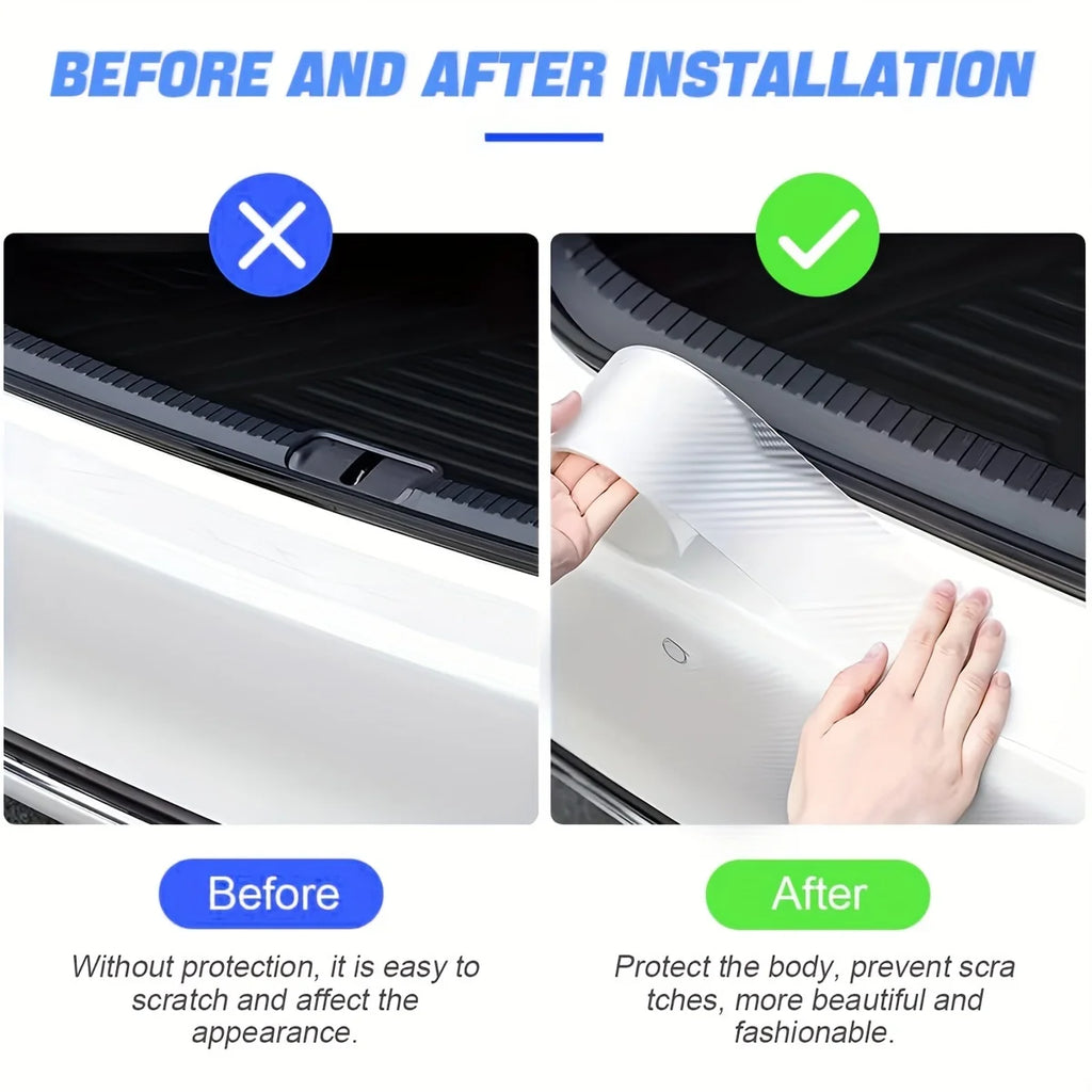 Carbon Fiber Car Door Edge Bumper Protector 3D Sticker Tape Wrap Transparent Anti-Scratch Film Vehicle Protect  Waterproof Body