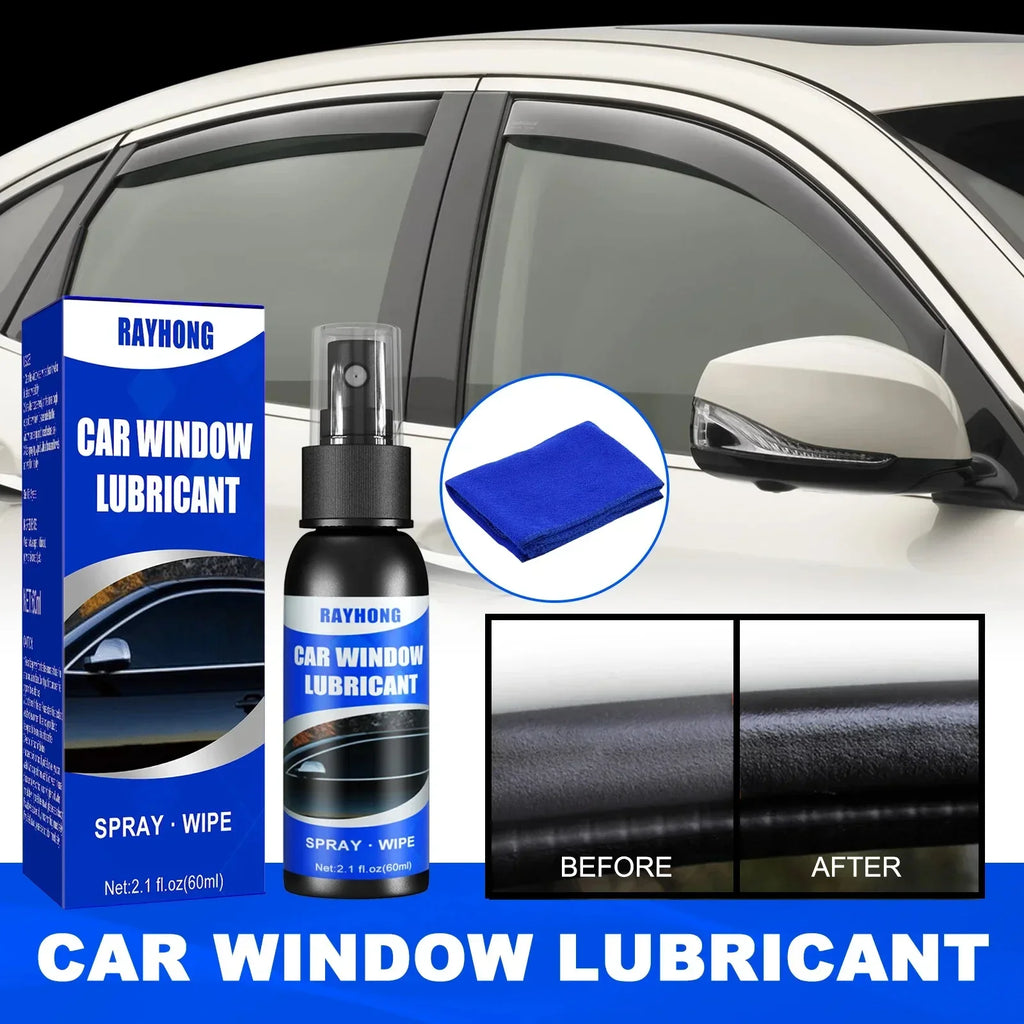 60ml Car Window Lubricant Spray Eliminates Glass Lift Noise Sunroof Track Sealing Strip Rubber Lubrication for Smooth Operation