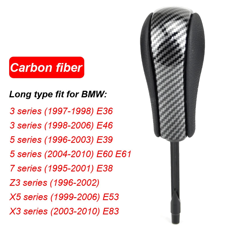 Automatic Car Gear Shift Knob For BMW E39 E46 E53 E60 E61 E63 E64 E81 E82 E87 E90 E91 E92 E93 E83 ABS Carbon fiber Car Styling