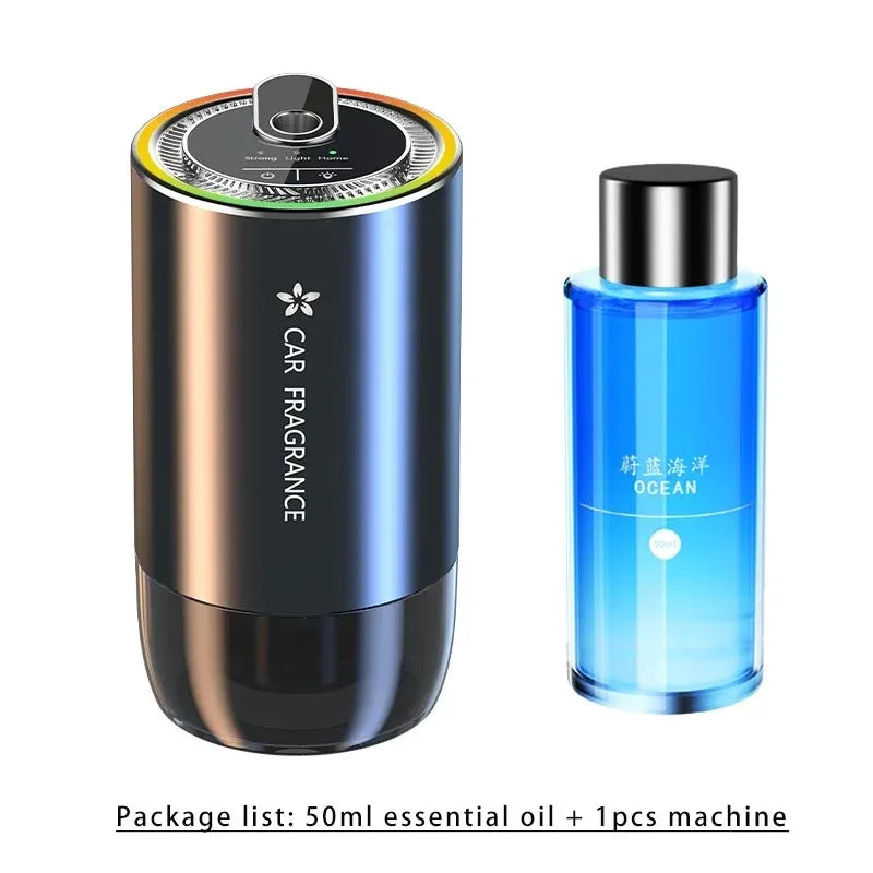 1000mAh Car Air Freshener USB Rechargeable Fragrance Diffuser LED Light Smell Distributor Aromatherapy Scent Air Refresher