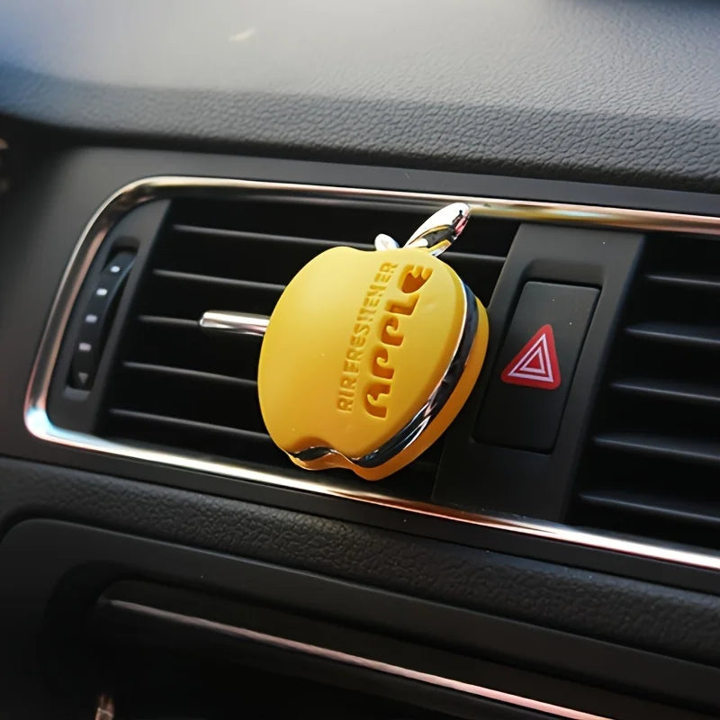 Apple-Shaped Car Air Freshener Floral Scent Decorative Vent Clip Auto Interior Fragrance Accessory