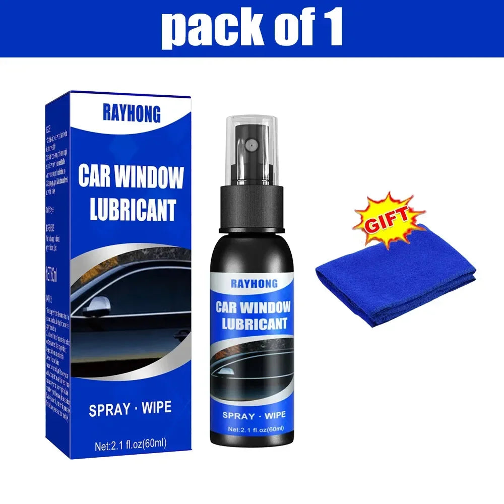 60ml Car Window Lubricant Spray Eliminates Glass Lift Noise Sunroof Track Sealing Strip Rubber Lubrication for Smooth Operation