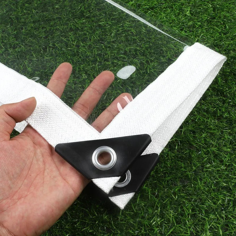 99.9% Transparent PVC Tarpaulin Balcony Gazebo Windproof Waterproof Fence Screen Rainproof Cloth Clear Tarp Cover