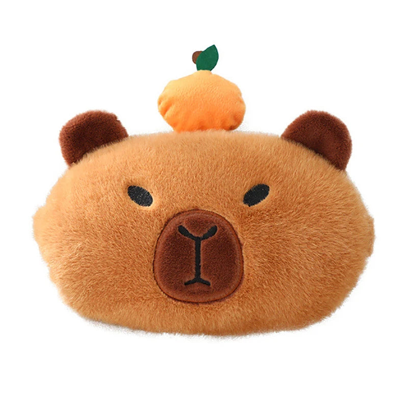 1PCar Headrest Neck Pillow Capybara Plush Shoulder Protection Cute Tissue Box Kawaii Car Decoration Of Car Supplies Plushie Gift