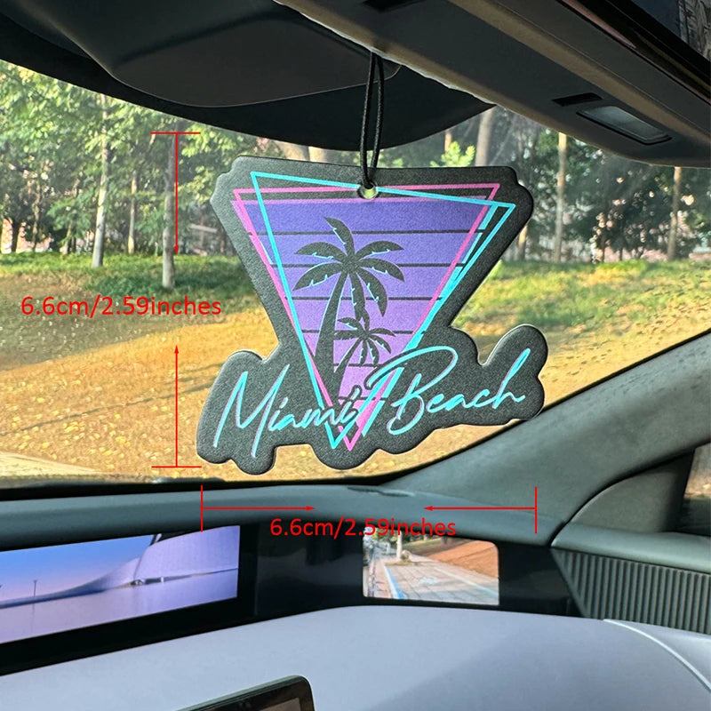 Miami Beach Bahamian Sea Breeze Scent (Romantic Flavor) Car Air Freshener, Wardrobe Air Freshener, Perfume, Rearview Mirror Decoration, Car Accessories Interior Pendant, Natural Fragrance Purifies the Air, Cartoon Toilet Sach