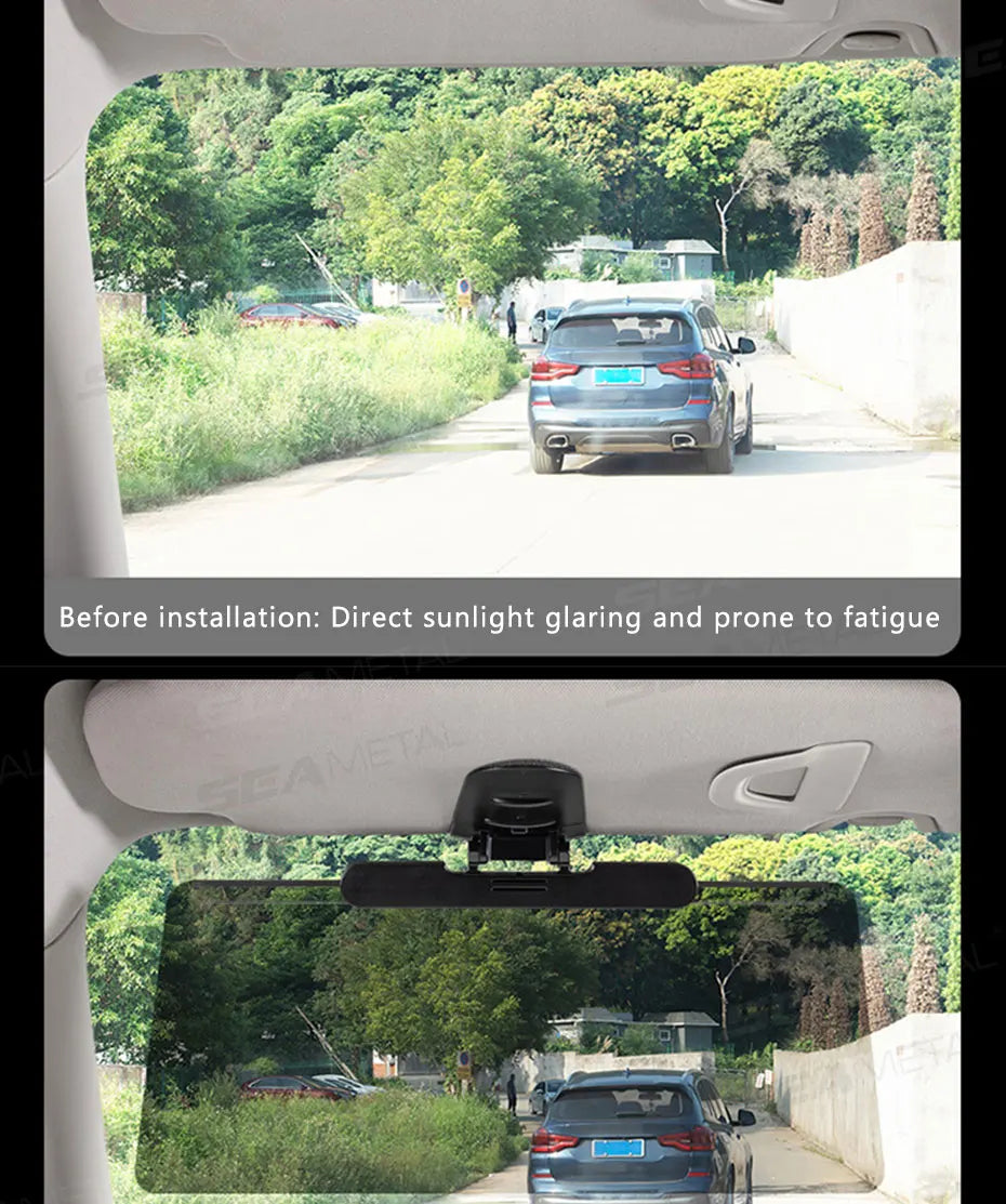SEAMETAL Car Sun Visor Sunshade Goggles Anti-UV Adjustable Car Mounted Mirror Sun Visor Extender Safety Driving Car Accessories