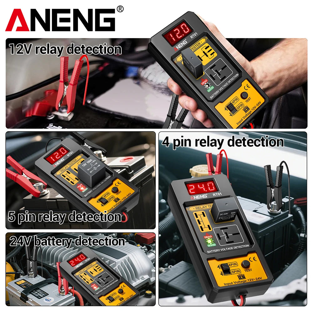 Universal Relay Detector LED Indicator Light 11-25V Car Relay Test Battery Checker 4/5 Foot Socket Analysis Diagnostic Tool ﻿