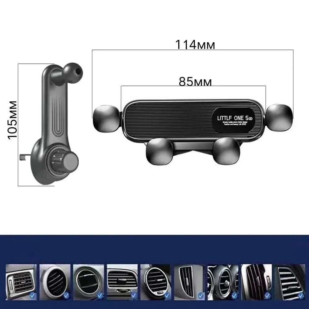 Car Air Vent Mount Gravity Cell Phone Holder for 4.7-7 Inch Universal Smartphone IPhone Xiaomi GPS Stand Shockproof GPS Clip