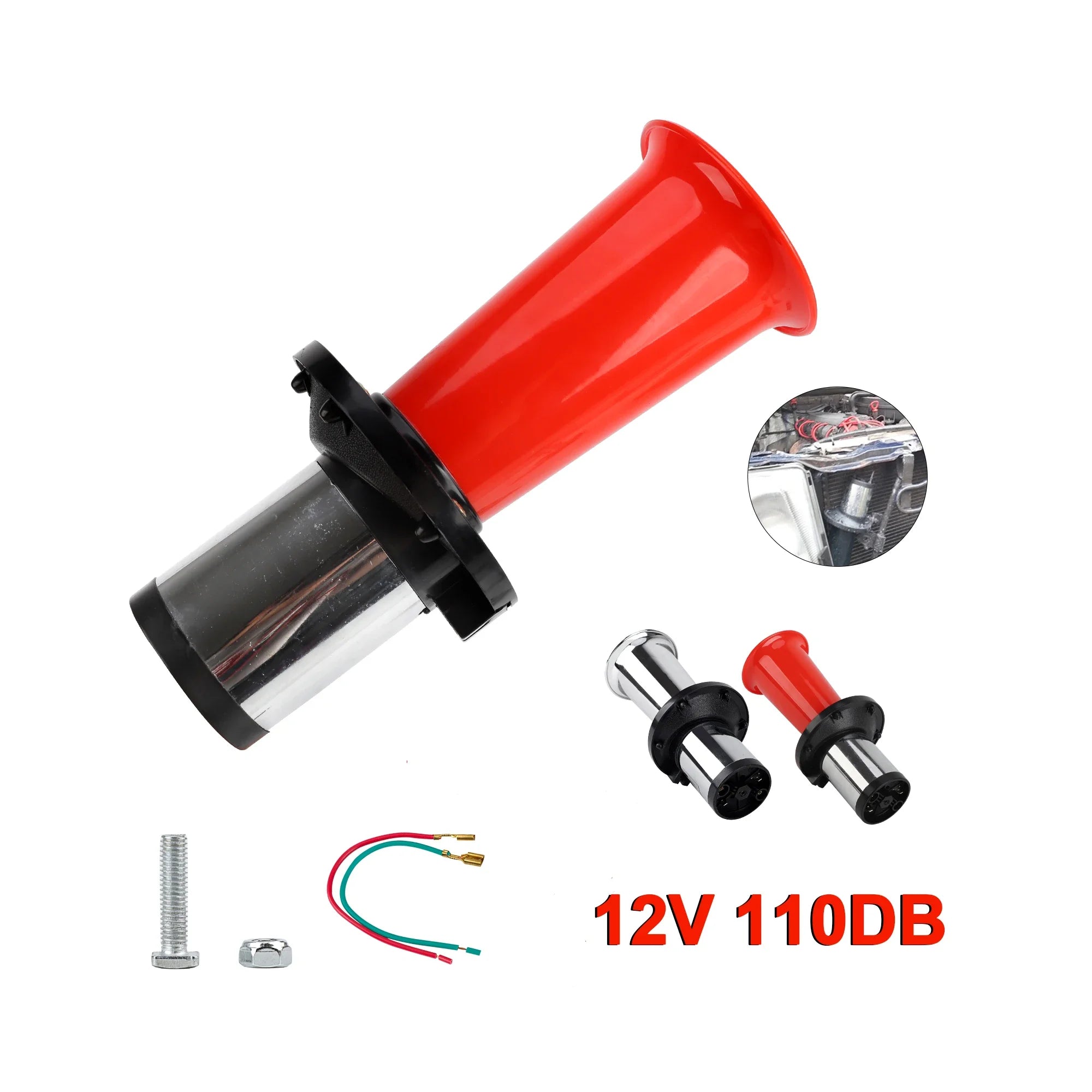 Car Air Horn Classical  for Ford Model T Style Old School Chrome OOGA Air Horn Antique Classic Old 12V 110DB Car Air Horn Chrome