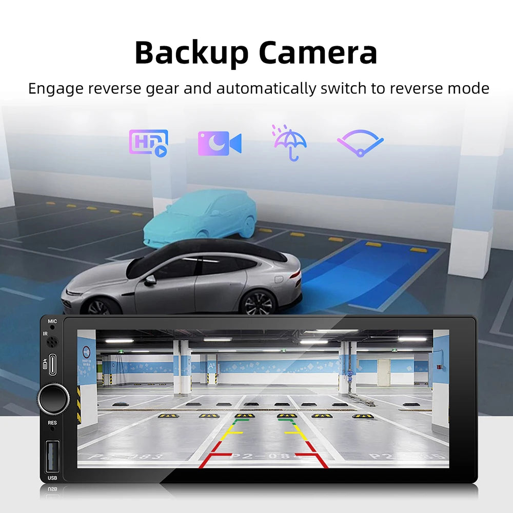 Universal 1 Din Android 6.86 Inch HD Touch Screen Wireless CarPlay Auto Car Radio Multimedia Video Player GPS FM