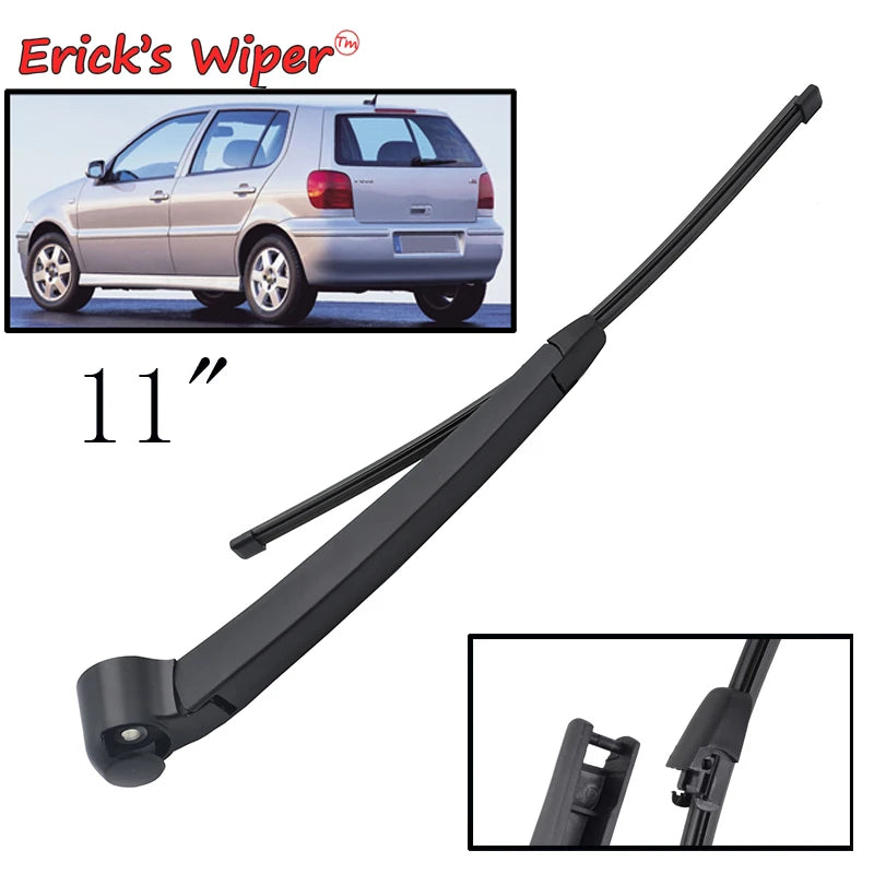 Erick's Wiper 11" Rear Wiper Blade & Arm Set Kit For VW Polo 6N 6KV 1994 - 2002 Windshield Windscreen Tailgate Window Rain Brush