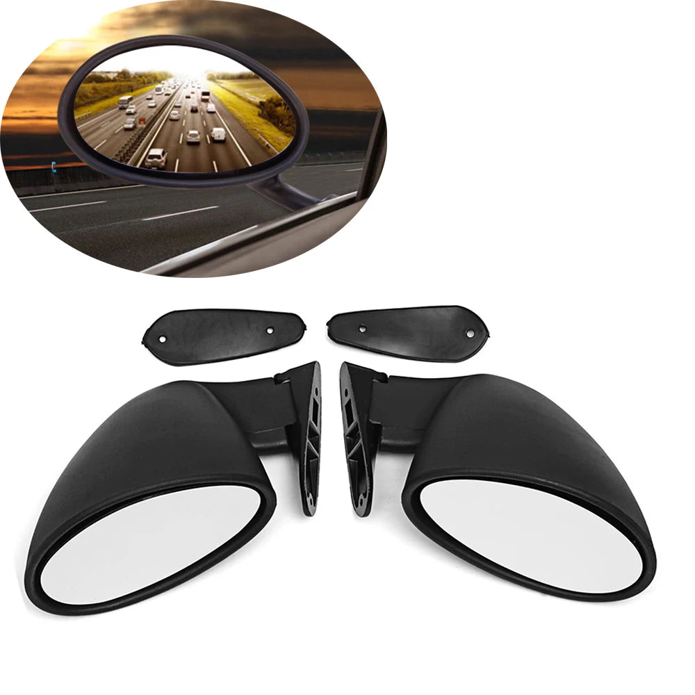 Car Racing Side Wing Mirror Universal Left+ Right Classic Retro Bullet Kit California Style CARBON Pattern Rearview Mirror