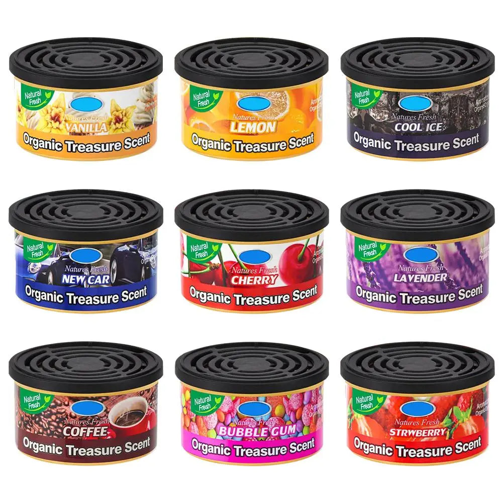 Car Flavoring Perfume Wood Blocks Lavender Bubble Gum Cherry Flavor Cans For Car Interior Odor Removal Air Freshener Supplies