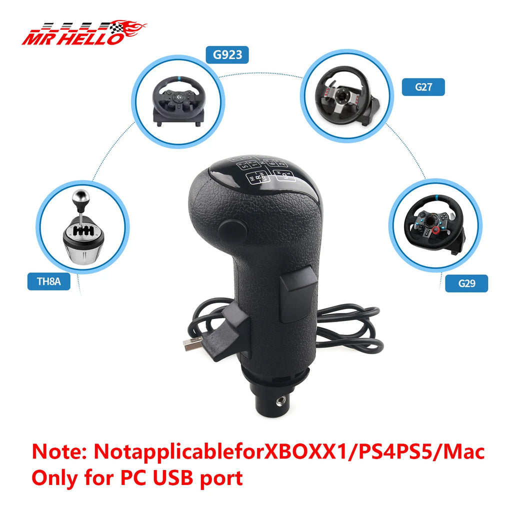 Simulator Game USB Gearshift Knob for Logitech G923 G29 G27 G25 TH8A for ETS2&ATS Euro Truck High Low Gear Simulator Shifter