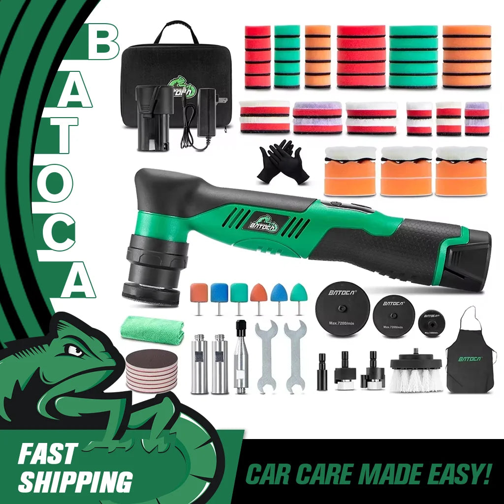 BATOCA S5 Cordless 12V Mini Car Polisher Detailing Wireless Car Polishing Machine 1/2/3 Inch Pads Kit For Auto Waxing