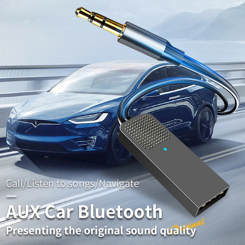 Bluetooth 5.5 Car Kit AUX Audio Receiver USB To 3.5mm Hifi Stereo Music Navigation Handsfree With Mic Wireless Adapter Transmit