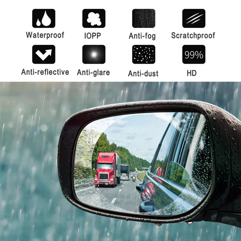 2PCS New Rainproof Film Sticker Car Rearview Mirror Protective Rain Proof Anti Fog Waterproof Sticker Window Transparent Sticker