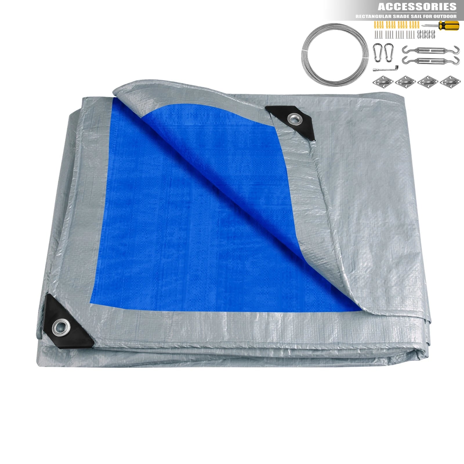 Waterproof Tarpaulin Large Heavy Duty Tarp UV Resistant Rip & Tear Proof Tarpaulin with Grommets Garden Rain Cover Awning Canopy