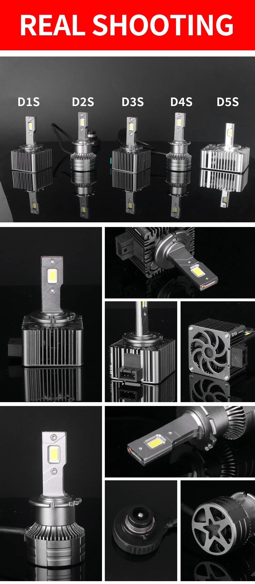 D SERIES D1S D3S LED Car Headlights Bulbs D2R D2S D4R D4S D5S D8S Turbo Lights 6000K 70W Auto Lamp Plug&Play  HID Conversion Kit