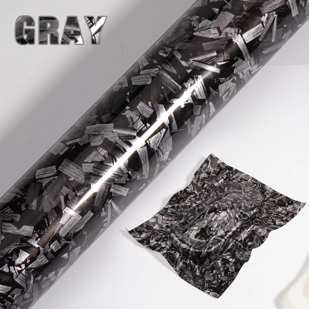 50/30cm*300cm High Glossy Black Gold Silver Red Forged Carbon Fiber Vinyl Wrap Film on the Hood Adhesive Vinyl for Car Stickers