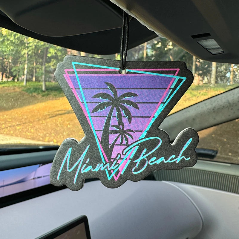 Miami Beach Bahamian Sea Breeze Scent (Romantic Flavor) Car Air Freshener, Wardrobe Air Freshener, Perfume, Rearview Mirror Decoration, Car Accessories Interior Pendant, Natural Fragrance Purifies the Air, Cartoon Toilet Sach