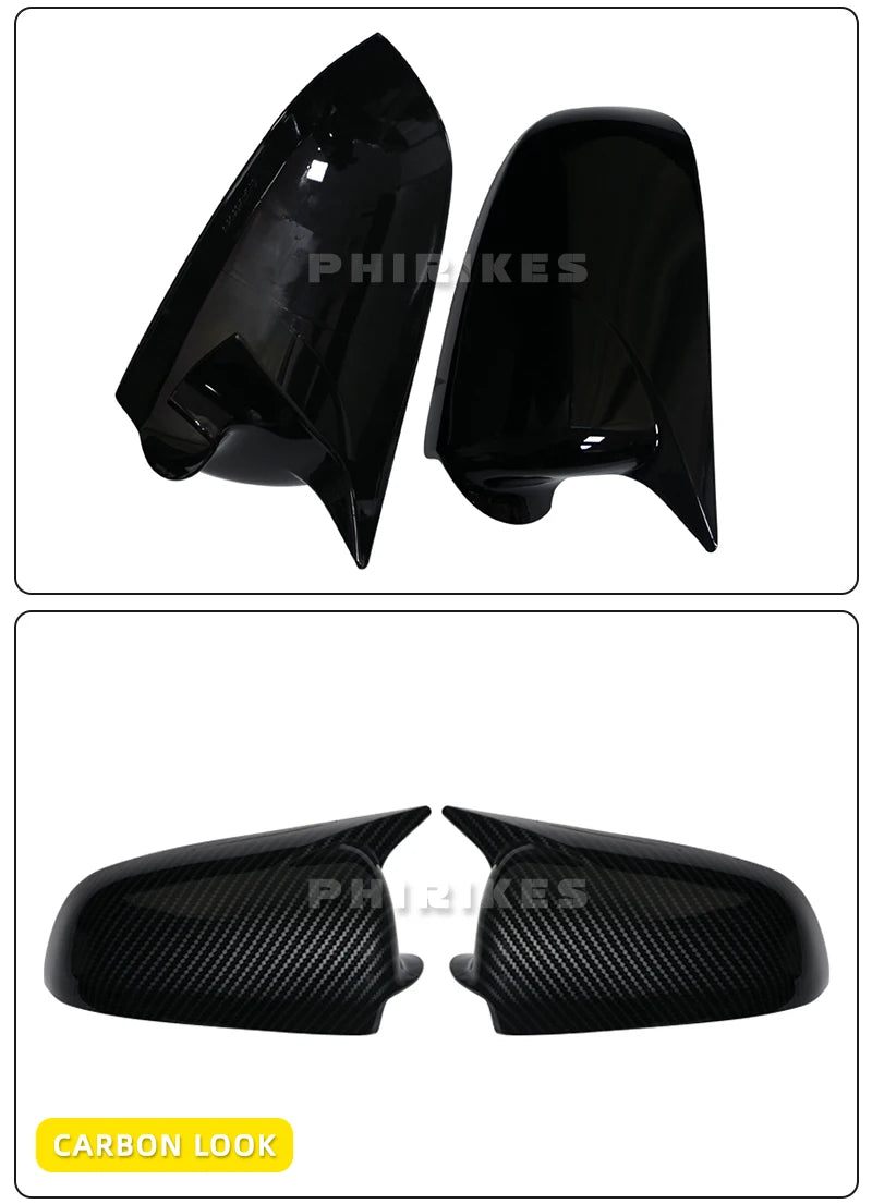 2PCS Black Side Wing Mirror Caps for Audi A3 S3 8P 05-08 A4 S4 B6 B7 8E 8H A6 S6 C6 4F Sticking Mirror Shell Covers