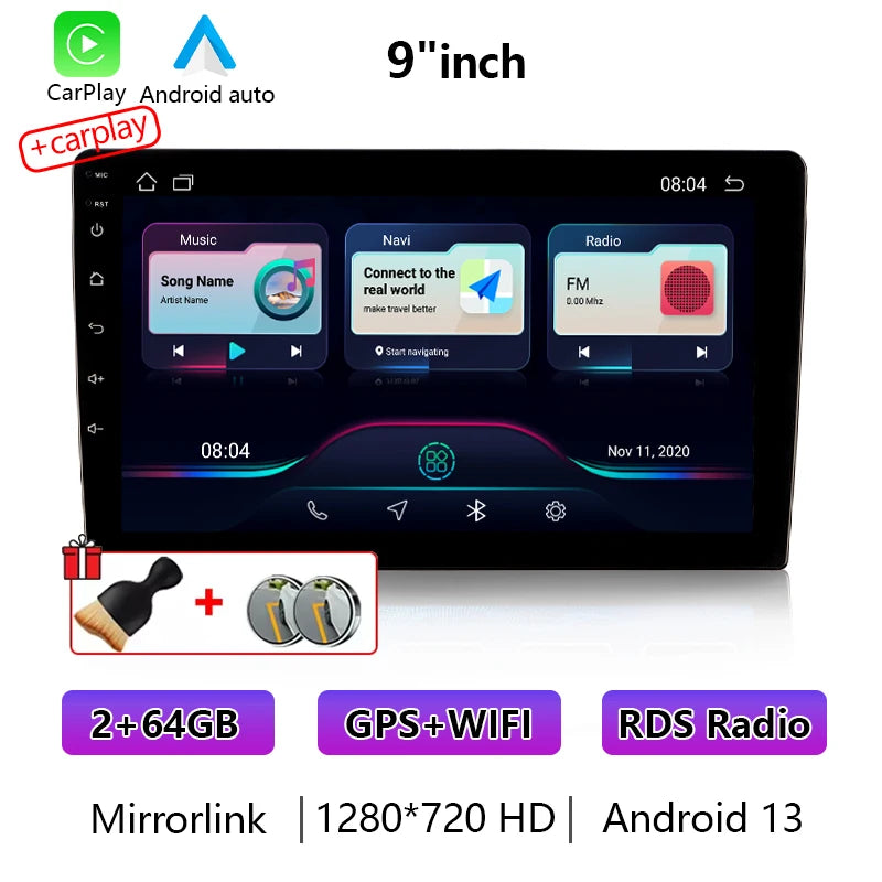 Universal 2 Din 7"/9"/10" Android 13 Car Radio Autoradio 32G WIFI GPS Car Audio Multimedia Player For Hyundai Nissan Toyota Kia