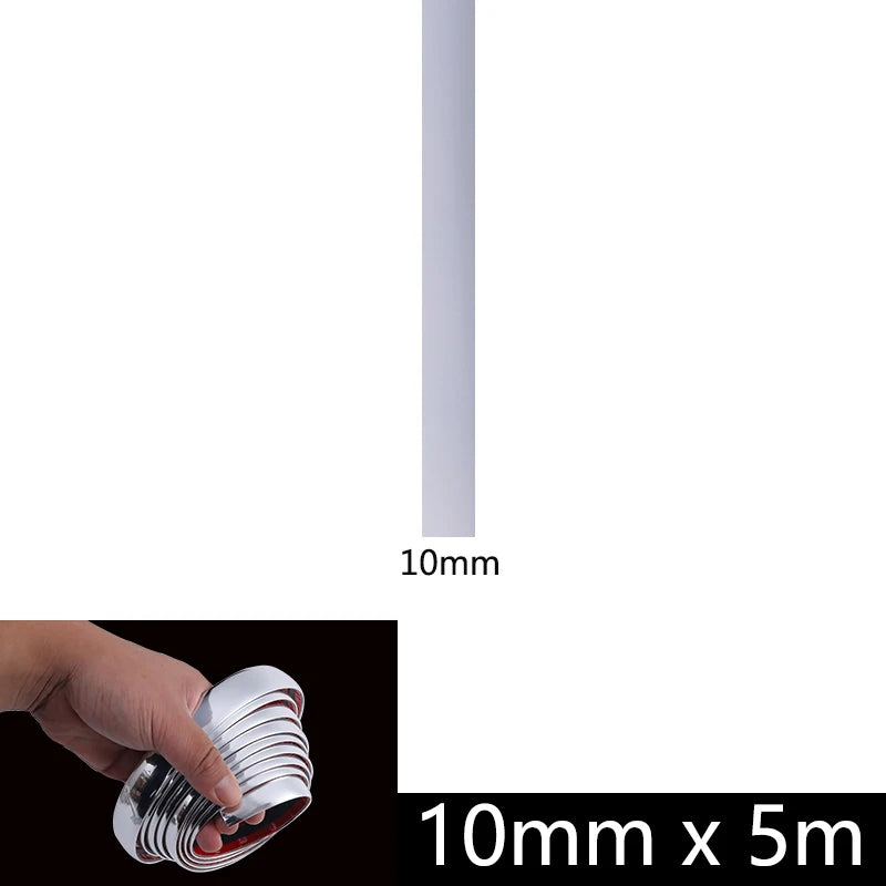 3M/5M Chrome Moulding Trim Car Door Protector Stickers Strip Bumper Grill Car Anti-Collision Tape Door Edge Guard Plate Sticker