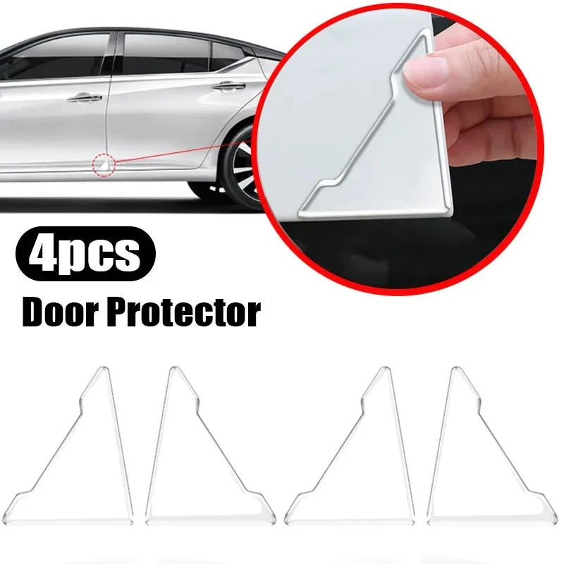 2/4PC Universal Car Door Corner Anti-collision Covers Transparent Silicone Protector Anti-Scratch Stickers Door Protection Cover