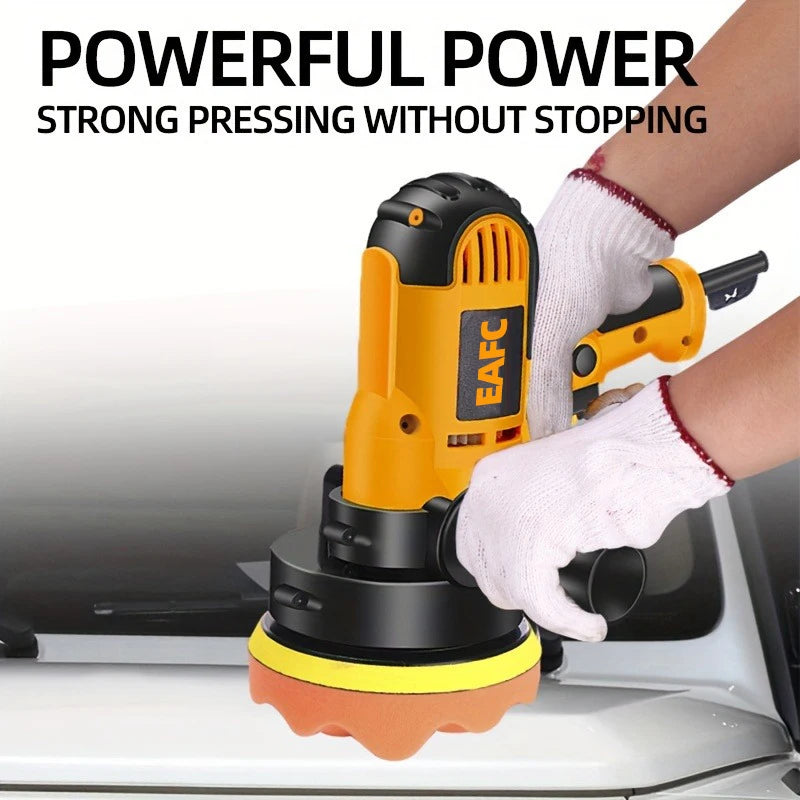 EAFC 3700R Car Polisher Machine Electric Auto Polishing Machine Adjustable Speed Sanding WaxingTools With Sponge Pads Polisher
