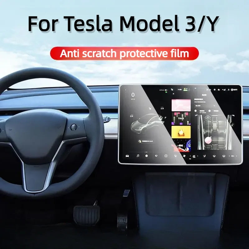 For Tesla Model 3 Y Car Navigation Screen Protector Center Control Screen Glass Film Tempered Glass Anti scratch Protection Film