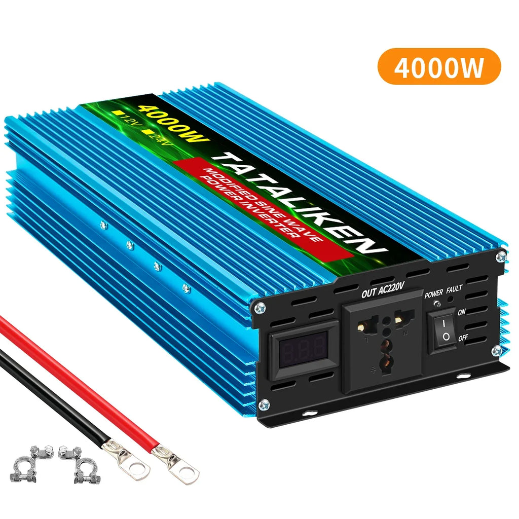 Modified Sine Wave  with voltage display 600W 1500W 2600W 3000W  power inverter  inverter 12v 220v
