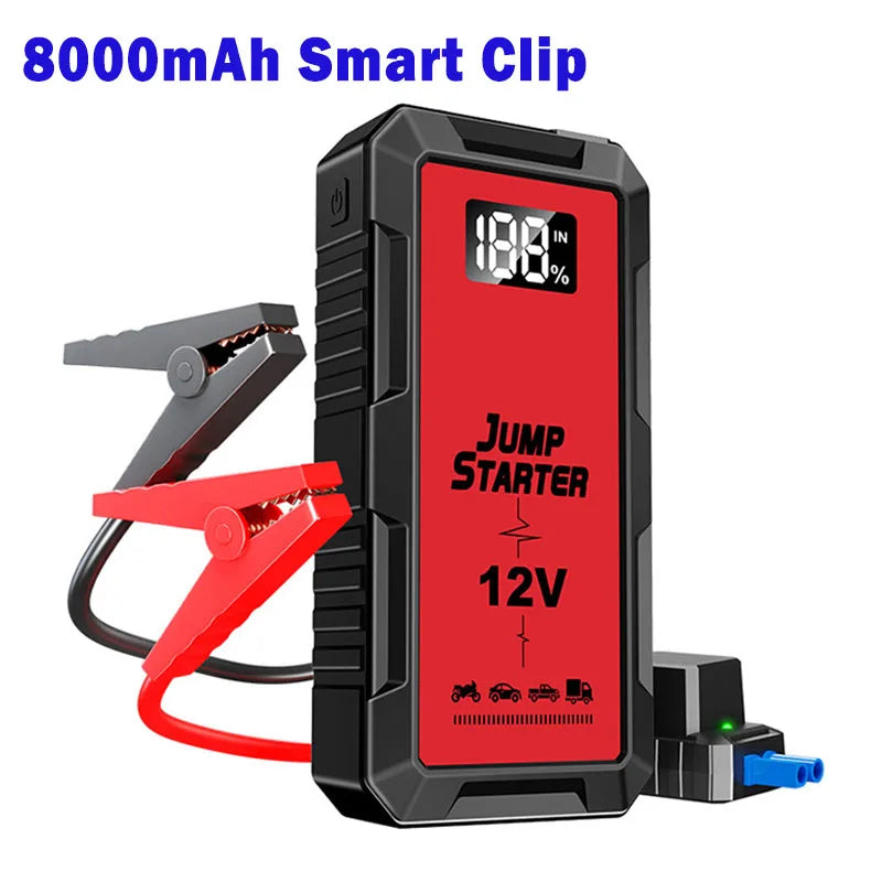 8000mAh Jump Starter Car Power Bank 12V Portable Charger Car Booster Auto Starting Device Emergency Car Battery Starter