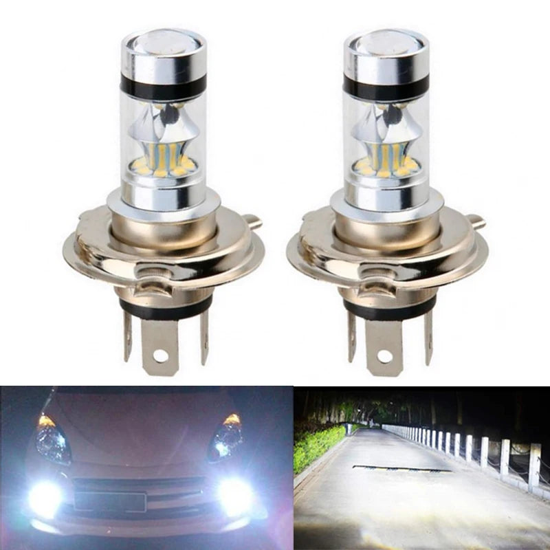 2PCs H4 H7 LED Car Fog Headlight DRL Bulbs Super Bright White Led Car Driving Fog Light Lamp Auto Fog Lamps Auto Accessories