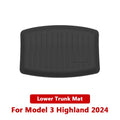 Trunk Mats for 2024 Tesla New Model 3+ Highland TPE Piano Key Style  Front Rear Trunk Frunk Storage Waterproof Protective Pad
