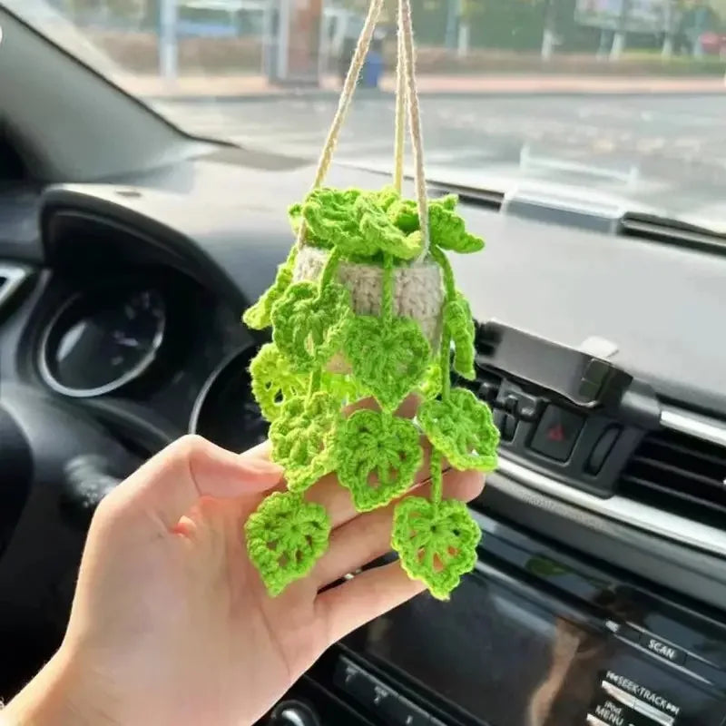 Hot selling car plant ornaments, car decorations, rearview mirror pendants, creative woolen accessories inside the car