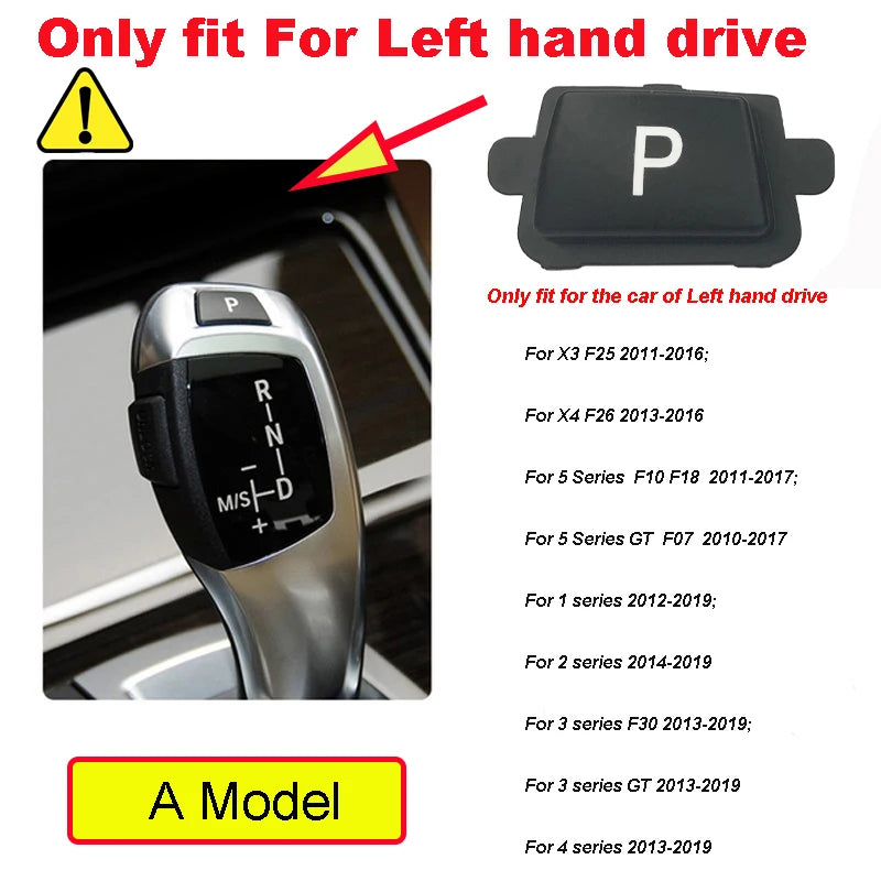 Car Gear Lever Auto Parking Button Letter P Button for BMW 1 2 3 4 5 7 Series F10 F11 F01 F02 X1 X3 X4 F30 F32 F48 F25