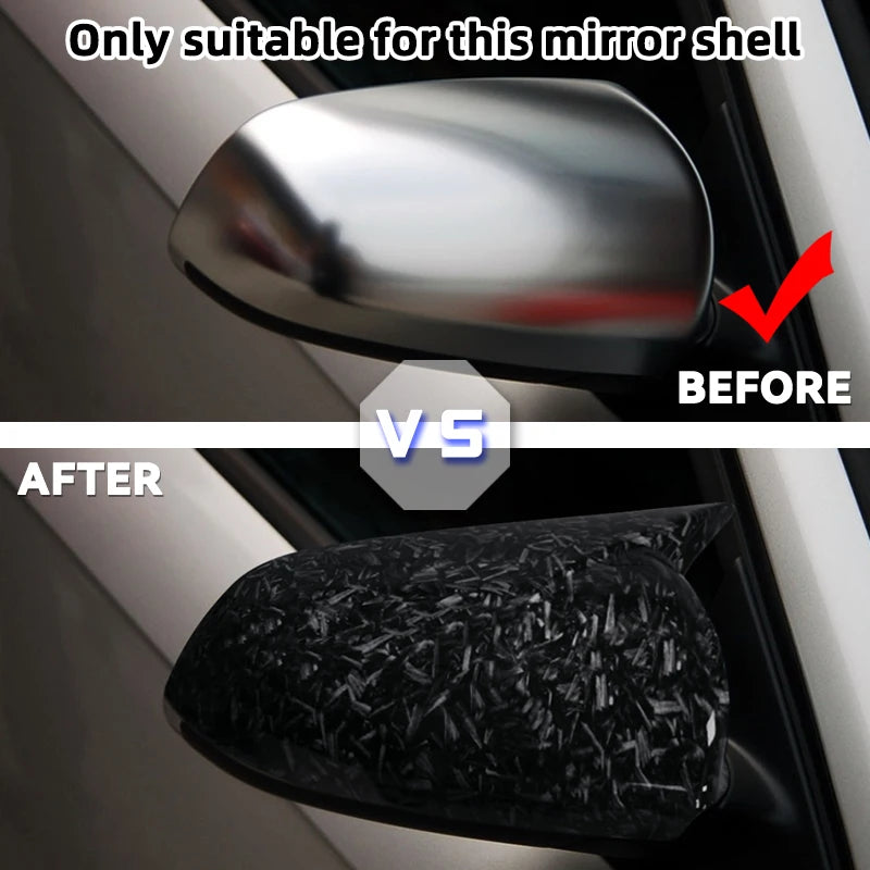 2PCS Black Side Wing Mirror Caps for Audi A3 S3 8P 05-08 A4 S4 B6 B7 8E 8H A6 S6 C6 4F Sticking Mirror Shell Covers