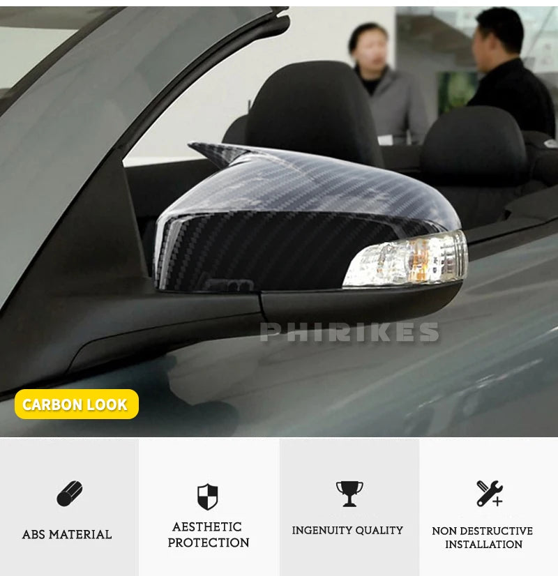 For Volvo C30 C70 S40 S60 V40 V50 V70 2008- 2010 M style Rearview Mirror Cover Cap Real Carbon Fiber