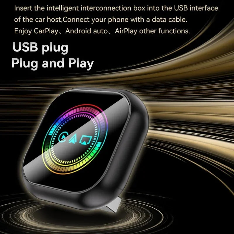 2025 3 In 1 Wired to Wireless Carplay Adapter for Airplay Android Auto MirrorLink Bluetooth+ Wifi USB Dongle Car Ai Box for Audi