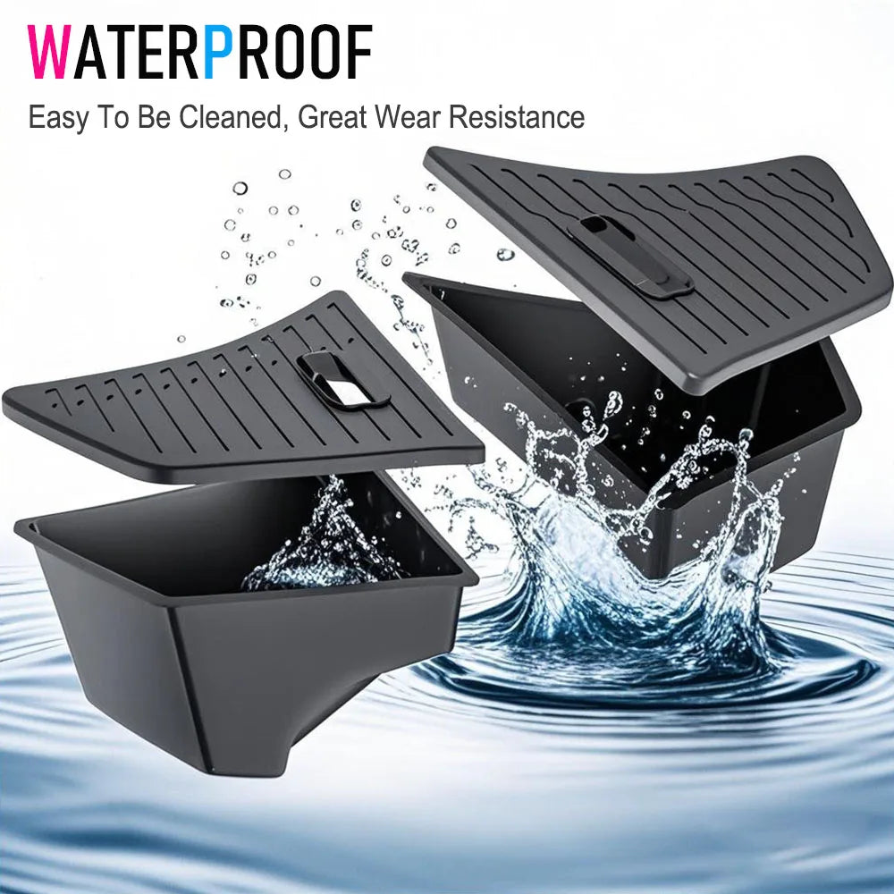 Car Trunk Side Left Right Tidying Packet Storage Box For Tesla Model 3 2024 2025 TPE Felt Mat Cover Organizer Travel Accessories