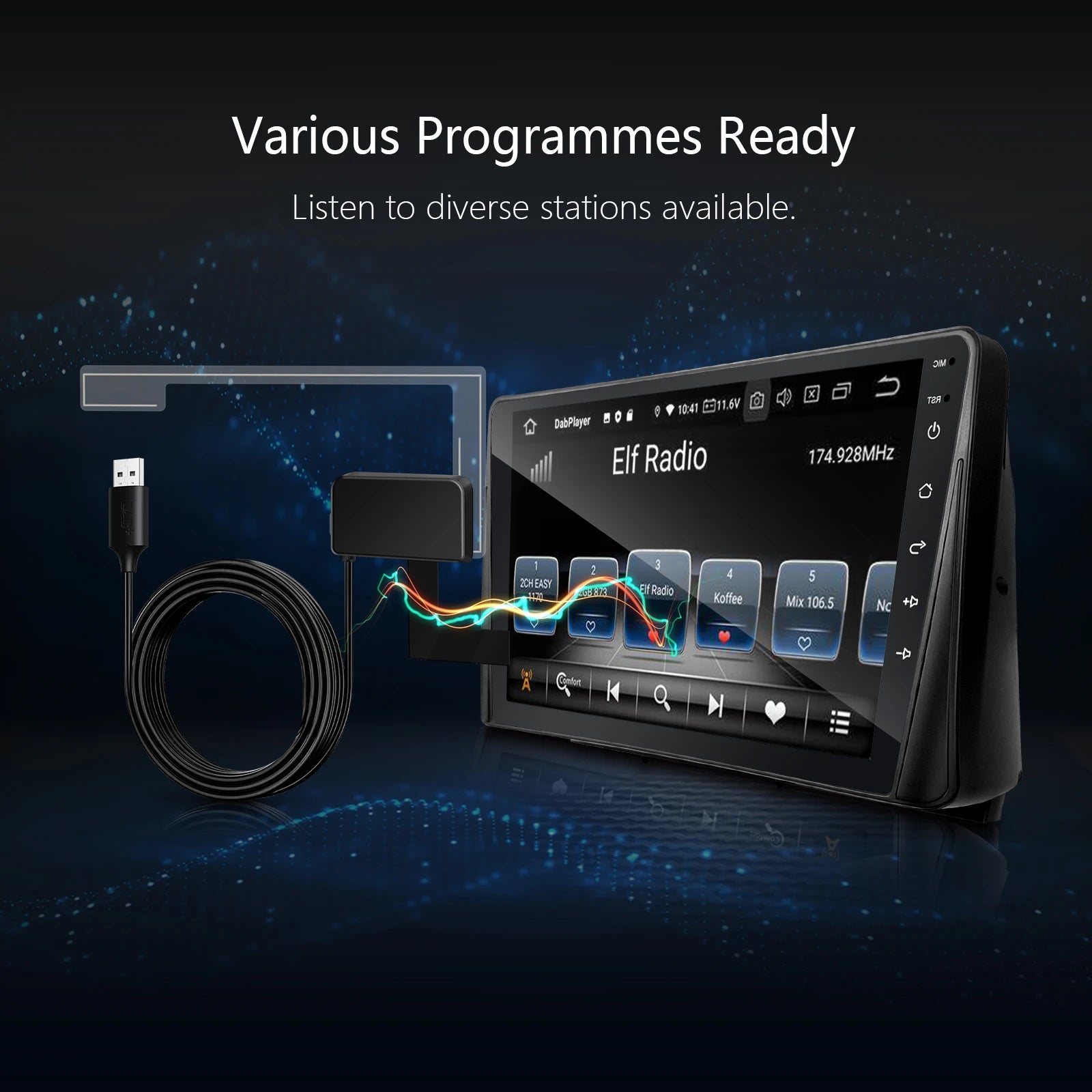 Digital DAB DAB+ Radio Adapter Box Receiver for Android Head Unit Car Radio with Android 4.4 and above