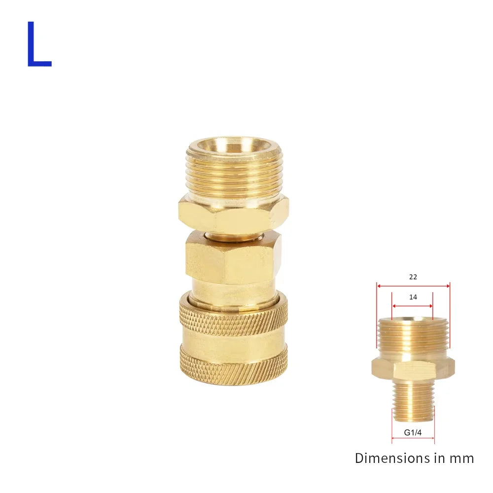 Pressure Washer Quick Connector 1/4" to Spray Gun Wand Lance Bayonet Adapter 1/4" quick disconnect release fitting for Karcher