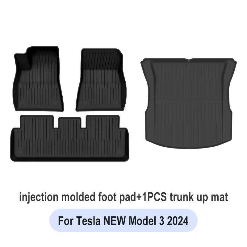 2023-2025 For Tesla Trunk Mat For  Model 3 highland Floor Mat  Luggage Mat TPE waterproof Anti-Slip Set Floor Liner Mats