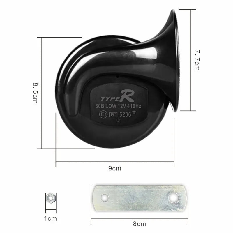 Super Loud 12V Snail Car Horn - Multiple Tones to Choose From