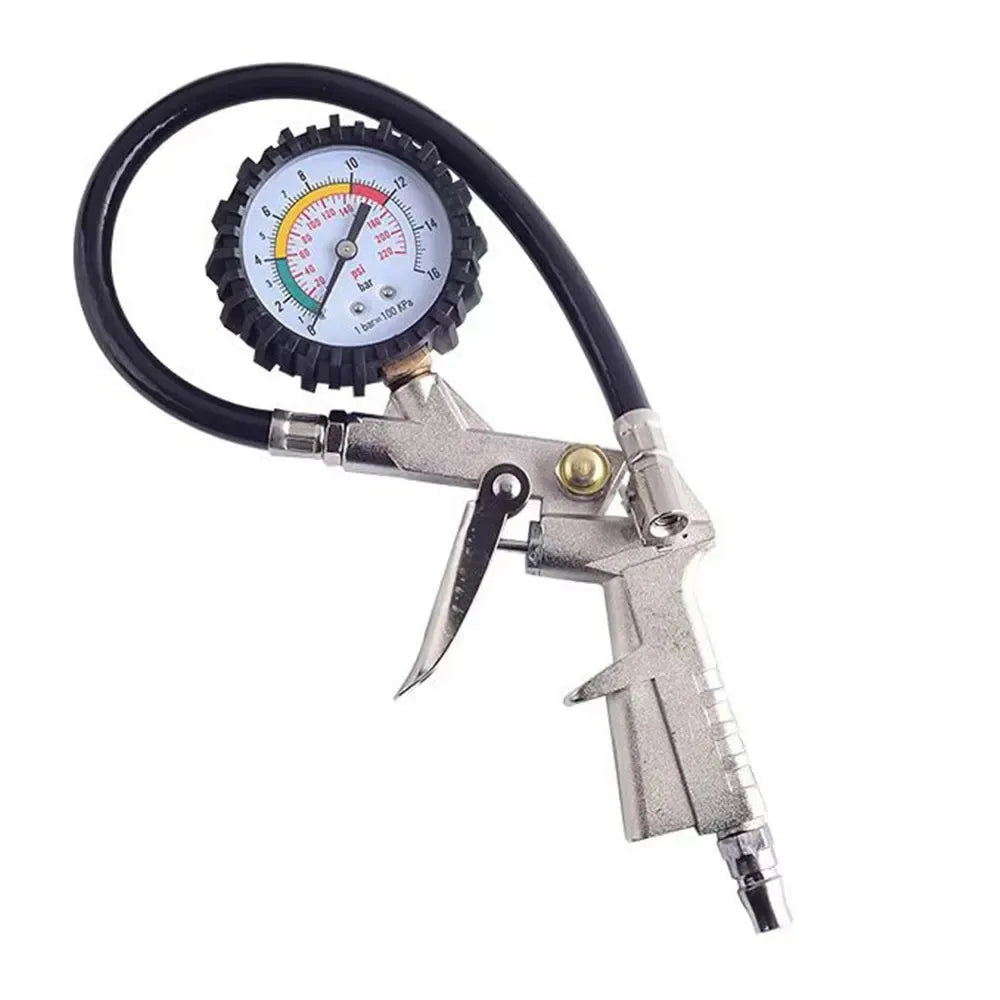 220PSI Car Motorcycle Multifunctional Tire Air Pressure Monitoring Gauge Tester Air Compressor Dial Meter Inflator Pump Tools