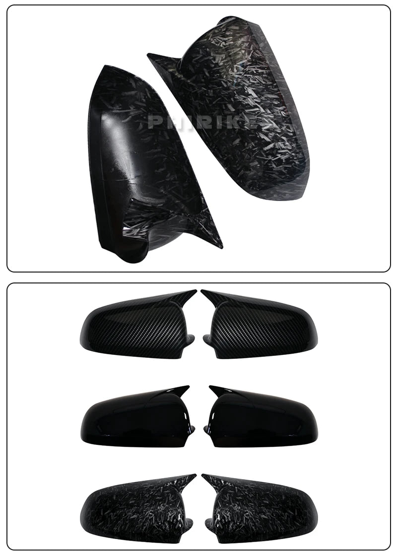 2PCS Black Side Wing Mirror Caps for Audi A3 S3 8P 05-08 A4 S4 B6 B7 8E 8H A6 S6 C6 4F Sticking Mirror Shell Covers